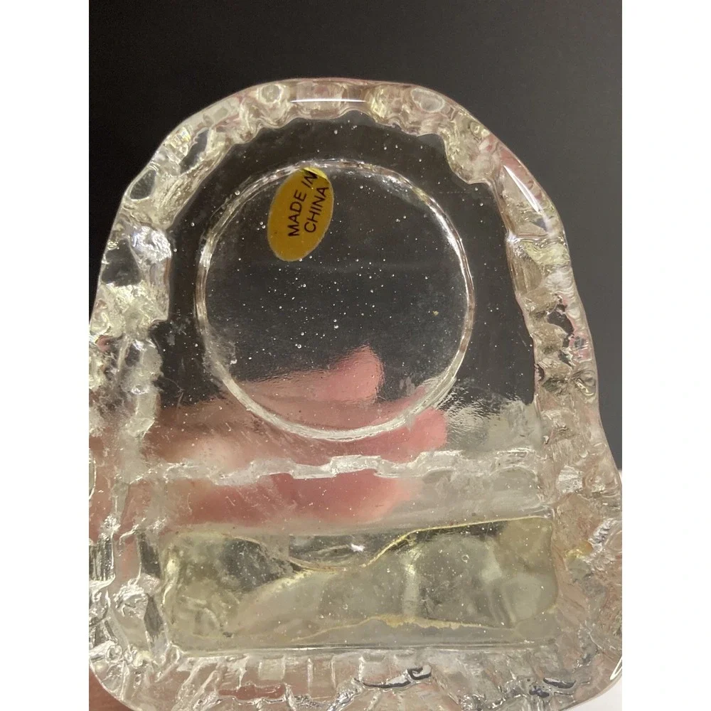 Vtg Frosted Glass Nativity‎ Tea Light Candle Holder Mary Joseph Baby Jesus 5
